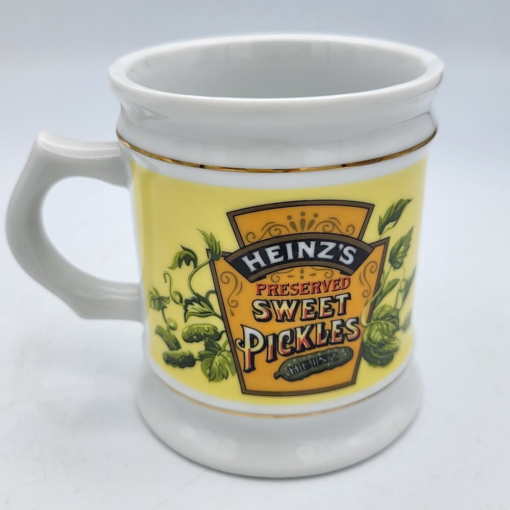 Heinz Sweet Pickles Mug Advertising Porcelain The Corner Store Japan VTG 1982